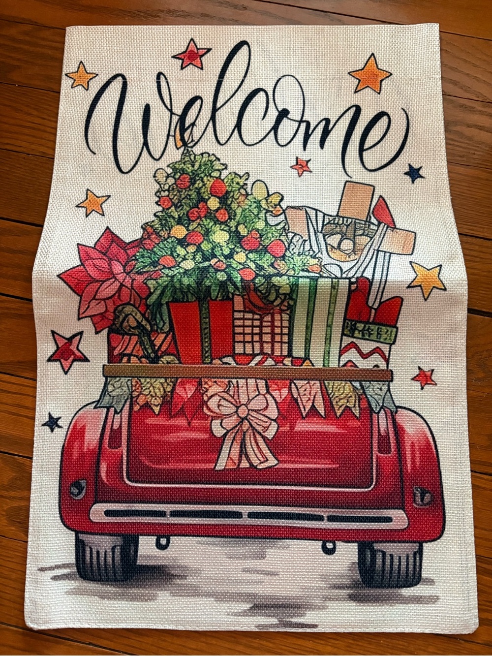 Garden Flag Christmas Truck 12” x 18” NWOT